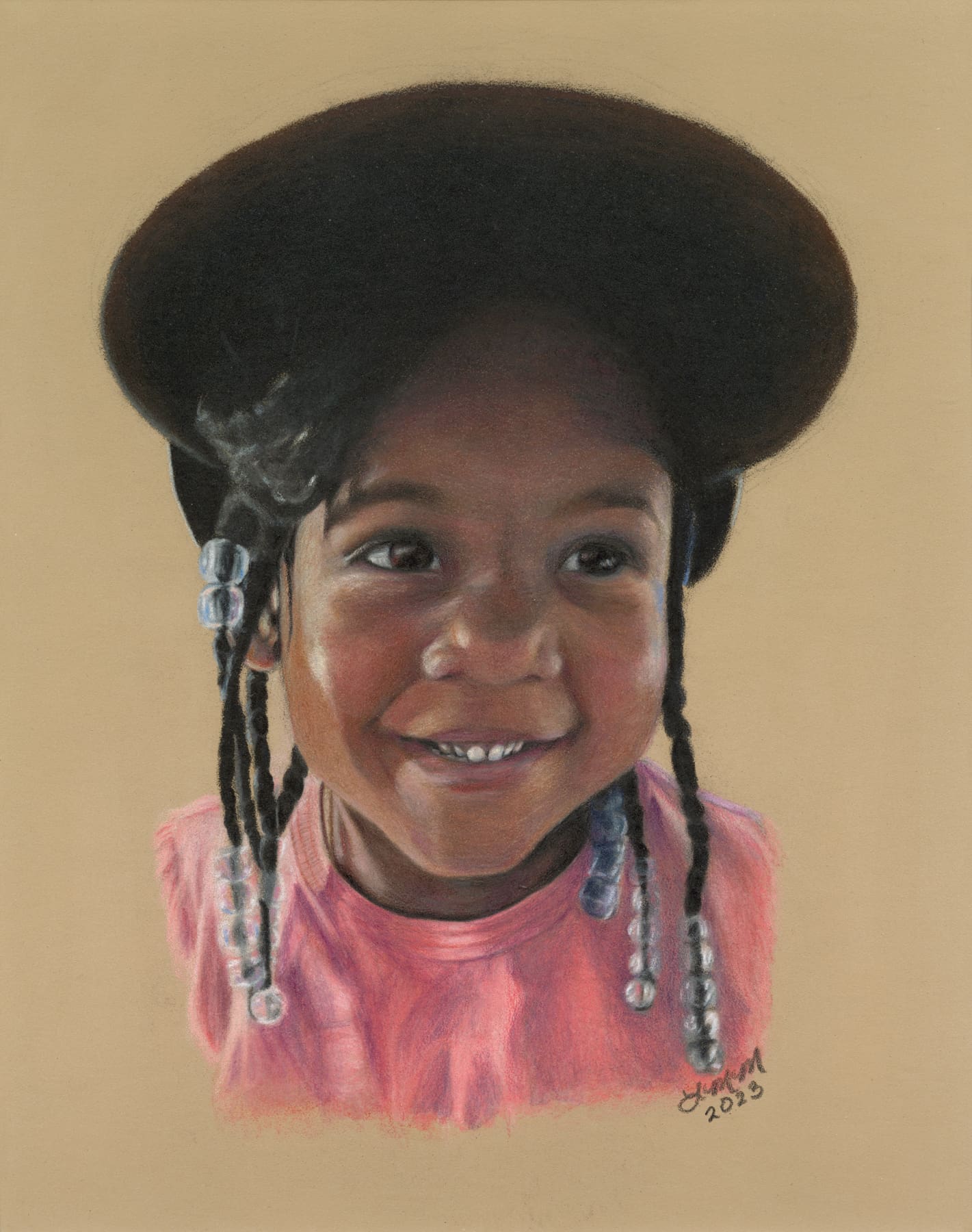 A painting of a young girl wearing a hat